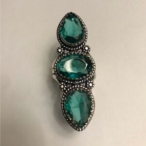 Tsavorite Stamped 925 Sterling Silver Ring